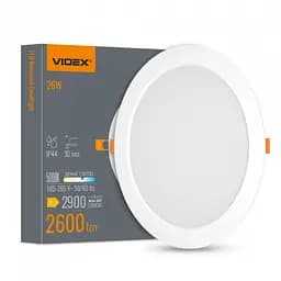LED світильник Back вбудований круглий VIDEX 26W 5000K