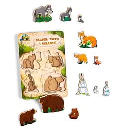 Деревянные вкладки "Больше или меньше: Семья - лесные животные" Ubee ПСД078