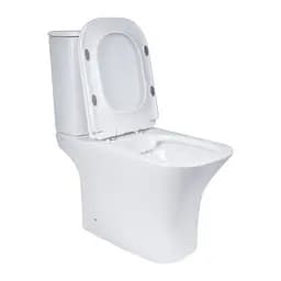 Унітаз-компакт Qtap Presto Quadro безободковий з сидінням Soft-close QT24221215AW, Білий - мініатюра 5