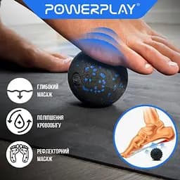Масажний м'яч PowerPlay PP-4351 Epp Massage Ball (d10) Чорно/Синій (PP-4351_Blue_d10) - мініатюра 3