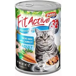 Вологий корм для котів FitActive Adult, м'ясний мікс, 415 г