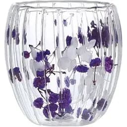 Набір скляних чашок Vittora VT-5414-250 Квіткова тиша з подвійним дном 2 чашки 200 мл
