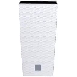 Горщик для квiтiв Prosperplast Rato квадратний високий, з вкладишем 2 в 1, 300 мм, бiлий (79580-449)