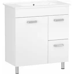 Тумба для підлоги RJ Fly-L з умивальником RJ Jenor RZJ610 60 см Білий RJFU086-4160WHSET(RJFU086-4160WH+RZJ610) Білий