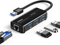 Мережевий адаптер / хаб Ugreen USB 3.0 - 3хUSB 3.0 + RJ45 Ethernet 1000Mbps (20265)