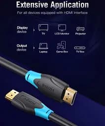 Кабель HDMI M - M, 10.0 м, V1.4, 4K/HD 60Гц, PVC type, чорний, Vention - мініатюра 6