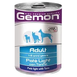 Вологий корм Gemon Dog Adult пашт.ет з тунцем для собак усіх порід, схильних до повноти 400 гр