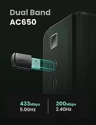 WI-FI-адаптер Ugreen CM448 AC650 11ac Dual-Band Wireless USB UGR-20204 - мініатюра 2