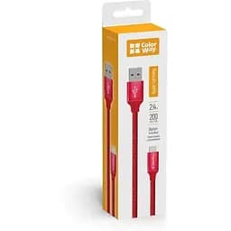 Кабель ColorWay USB - Apple Lightning 2.4А 2м Red - мініатюра 3