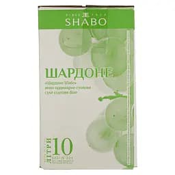 Вино Shabo Шардоне, біле, сухе, Bag-in-Box, 9,5-14%, 10 л