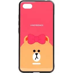 Чохол-накладка Toto Cartoon Print Glass Case Xiaomi Redmi 6A Line friends Brown