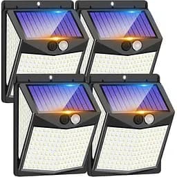 Вуличні сонячні світильники, 238 світлодіодних сонячних охоронних світильників та 3 режими датчика руху, ширококутні світильники