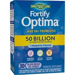 Пробіотики Nature's Way Fortify Optima Adult 50+ Probiotic 50 Billion, 30 вегакапсул для підтримки імунітету і травлення