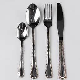 Набор столовых приборов Yiwu из нержавеющей стали на 6 персон 24 предмета серебристый столовая ложка вилка нож в подарочной упаковке HP-16978-23