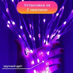 Розумна гірлянда Smart 250 LED довжина 2,5 м з керуванням смартфона прозора, мультиколор GarlandoPro 1733044W - мініатюра 10