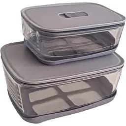 Харчовий контейнер Vittora скляний з силіконовою кришкою 1400 мл VT-8814, 1 шт. (135691)