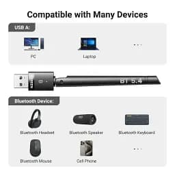 USB Bluetooth-адаптер Ugreen Bluetooth 5.4 передавач для комп'ютера ноутбука Black (CM749) - мініатюра 7