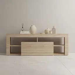 Тумба під телевізор Flamecame з 4 полицями та нішею з ДСП K-140 Дуб сонома