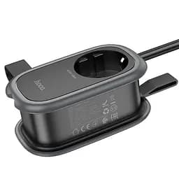 Мережевий зарядний пристрій подовжувач Hoco NS6 2 USB/ Type-C 1 розетка 1.1m чорний - мініатюра 6