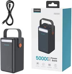 УМБ Choetech 50000mAh, PD3.0 65W USB-C, QC3.0, 3хUSB-A 18W, mirco USB, Li-pol LED Light, чорна - мініатюра 3