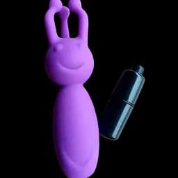 Вібратор з додатковими вусиками та посмішкою Фіолетовий K0128-4