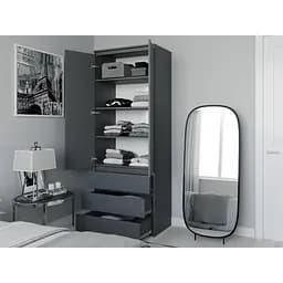 Шкаф с полками для одежды Moreli T-210 2117x800x500 мм Антрацитовый (mo-t210-antracit)