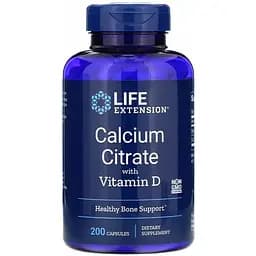 Цитрат кальция Life Extension Calcium Citrate с витамином D 200 капсул