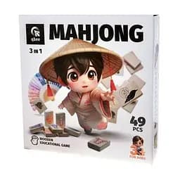 Дерев'яна дитяча гра "Дитячий маджонг" Qbee QB700-007, 49 деталей