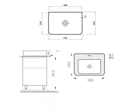 Тумба підлогова Sanwerk Ера 60 Білий з Топ панеллю та умивальником Rapid 50x35 (MV0000902) Білий - мініатюра 2