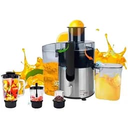 Соковитискач 4 в 1 Zepline ZP-122 електричний шнековий з реверсом, блендер, кавомолка, подрібнювач 3000 Вт