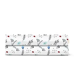 Дитяче простирадло Cosas Blue Wildflowers CS1 110х160 біле (BushLightBlue_110x160)