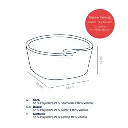 Кошик Kela Hedda біло-чорний 25х12 см (24457) - мініатюра 3