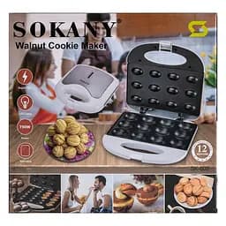 Горішниця електрична SOKANY SK-809 з антипригарним покриттям на 12 горішків, білий - мініатюра 9