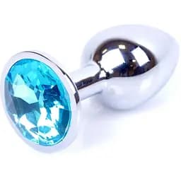 Анальная пробка Boss Of Toys Boss Series - Jewellery Silver Plug Light Blue S, BS6400014, Серебряный / Голубой