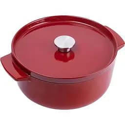 Кастрюля KitchenAid Cast Iron чугунная с крышкой 26 см 5.2 л красная (CC006060-001)