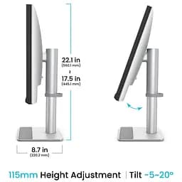 Монітор TFT 27" BenQ MA270U, IPS, 4K UHD, 2хHDMI, 2xUSB- C, HAS, Pivot, сріблясто-сірий (9H.LMWLB.QBE) - мініатюра 5
