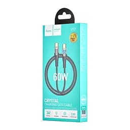 Кабель Hoco U121 Gold standard Transparent Discovery Edition 60W data cable T-C to T-C Чорний - мініатюра 2