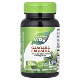 Кора каскари сагради Nature's Way Cascara Sagrada 270 mg, 100 капсул для полегшення епізодичних запорів