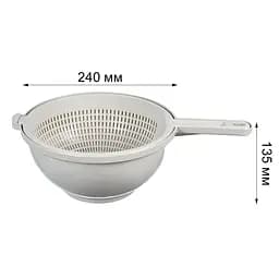 Друшляк Stars Plast з ручкою бежевий 2.5 л (94103/беж) - мініатюра 2