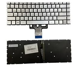 Клавіатура для ноутбука HP Pavilion (13-dk), з підсвічуванням (Light), Silver, (No Frame)