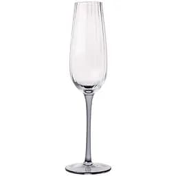 Набір келихів для шампанського Ardesto Black Mars Orion 220 мл прозоро-сірі 2 шт. (AR2622TG)