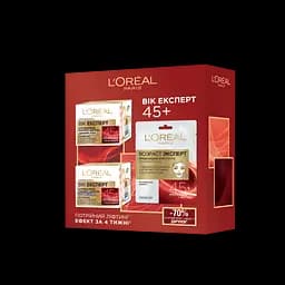 Подарунковий набір L’Oréal Paris: Крем денний, 50 мл + Крем нічний, 50 мл + Тканинна маска, 30 г (ZUA03224)