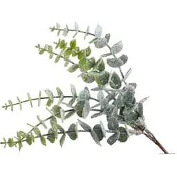 Искусственная ветка Эвкалипта 25 см Флористический материал для декора с эффектом "льда"
