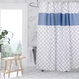 Шторка для ванної кімнати Stenson R89756, 180х180 см біло-блакитна (26237)