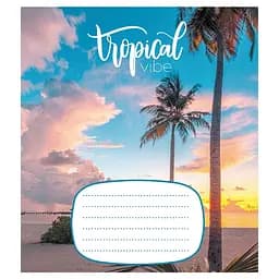 Зошит учнівський "Тропічний вайб" 018-530056K-1 в клітинку, 18 аркушів