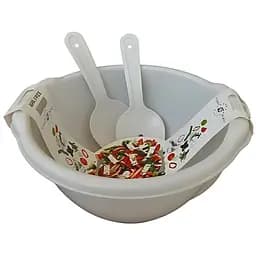 Набір для салату Stars Plast миска та ложки 3 л бежевий (94213/беж)