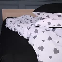 Простыня MirSon Kids Time 17-0669 Black and White Love 70х190 см на резинке бязь высота 10 см (2200010180411)