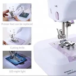 Швейна машинка міні з адаптером 220В та педаллю біла Yasm 505 12 в 1 Sewing Machine - мініатюра 4