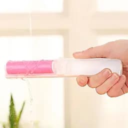 Багаторазовий липкий ролик для чищення одягу Semi Mini складаний Pink - мініатюра 4