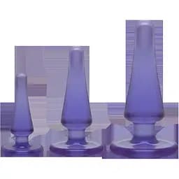 Набор анальных пробок Doc Johnson Crystal Jellies Anal - Purple